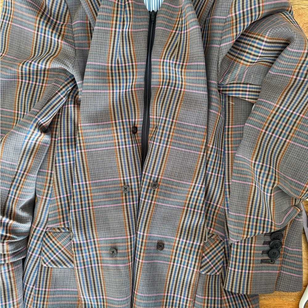 Veronica Beard  Plaid Oversized Boxy Blazer - Picture 8 of 8